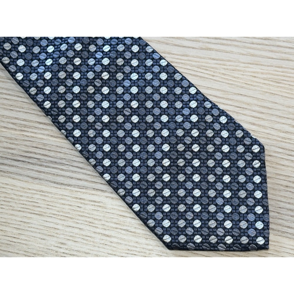 Christian‎ Lacroix Silk Necktie Gray Blue-ish Geometric Abstract 57" L x 3.5" W